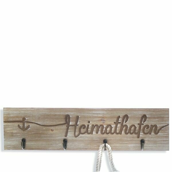 Hakenleiste Heimathafen mit 4 Haken
ca.60x15cm MDF