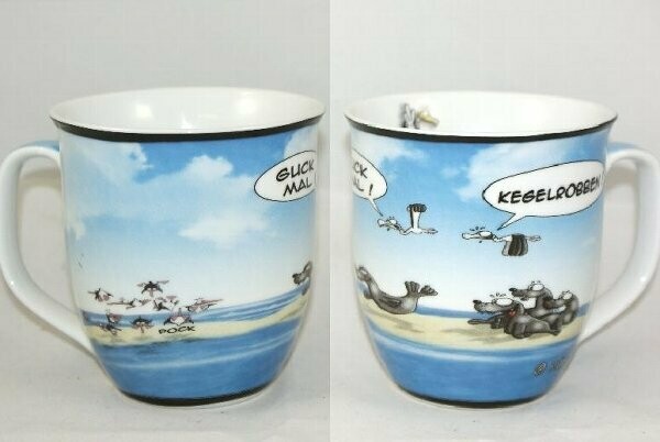 1 Hösti Becher Kegelrobben 10x9cm aus Porzellan