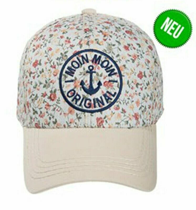 Basecap Moin Moin in beige mit Blümchen von Robin Ruth Basecap Moin Moin in beige mit Blümchen von Robin Ruth