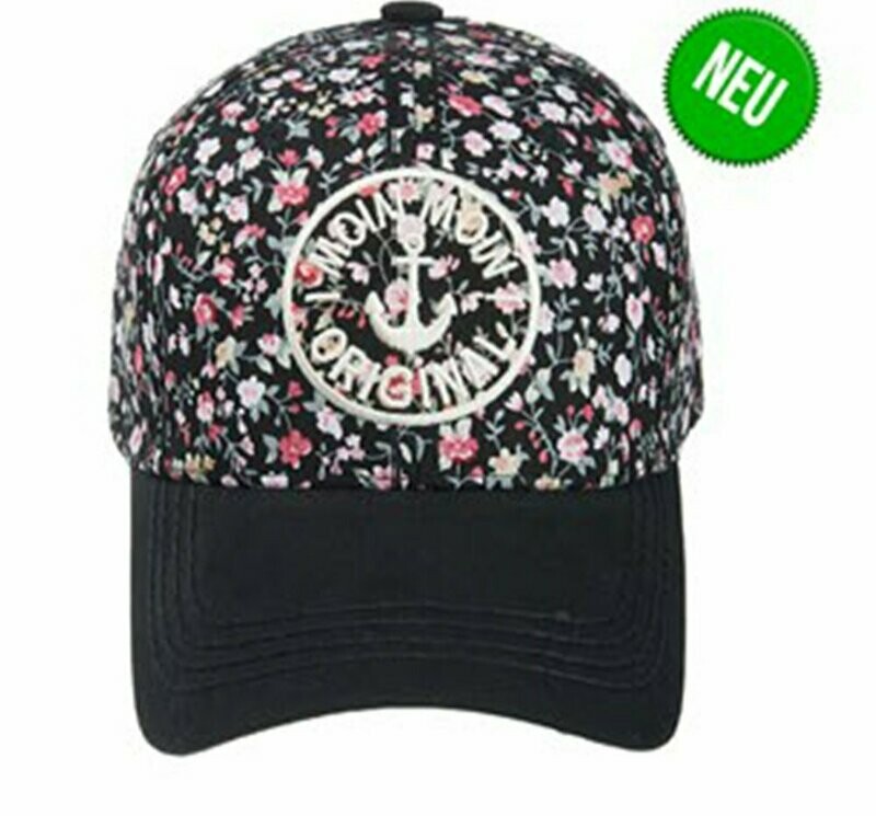 Basecap Moin Moin in schwarz mit Blümchen von Robin Ruth Basecap Moin Moin in schwarz mit Blümchen von Robin Ruth