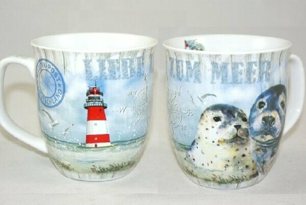 Becher Liebe zum Meer ca.10x9cm Porzellan, 1 Becher Becher Liebe zum Meer ca.10x9cm Porzellan, 1 Becher