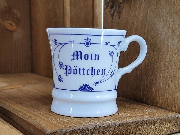 Mini Becher Indisch Blau Moin Pöttchen 5,3x5,3cm, aus Porzellan