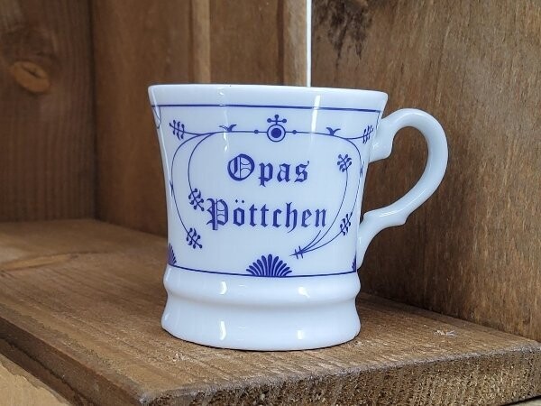 Mini Becher Indisch Blau Opas Pöttchen, 5,3x5,3cm, aus Porzellan