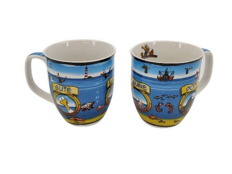 Ein Hösti Becher Gute Laune Pott 10x9cm Porzellan, ca 400 ml Ein Hösti Becher Gute Laune Pott 10x9cm Porzellan, ca 400 ml