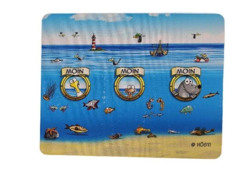 Hösti Mouse Pad Bullauge Moin Moin Moin ca. 22x18cm Hösti Mouse Pad Bullauge Moin Moin Moin ca. 22x18cm