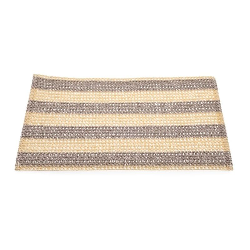 Platzset rechteckig gestreift, beige/grau, Papier, 30 x 45 cm