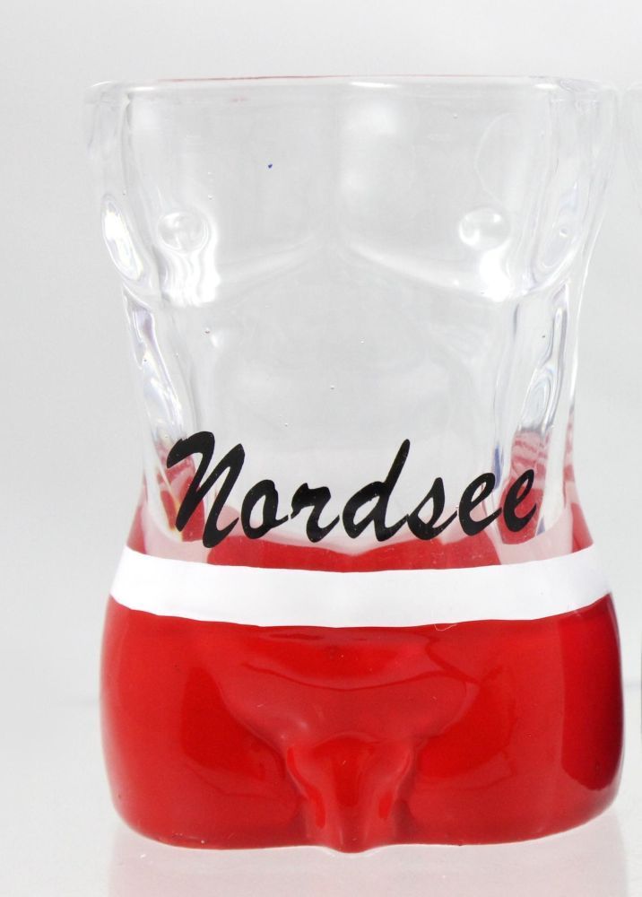 Schnapsglas Shorts Nordsee, Rot, Trinkglas Design