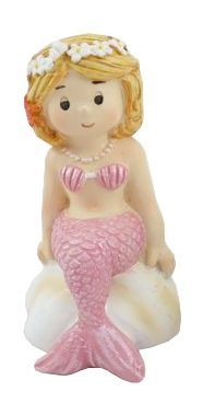 Meerjungfrau Figur auf Muschel, Pink, 3,5 x 3 x 5,5 cm, Dekofigur Meerjungfrau Figur auf Muschel, Pink, 3,5 x 3 x 5,5 cm, Dekofigur