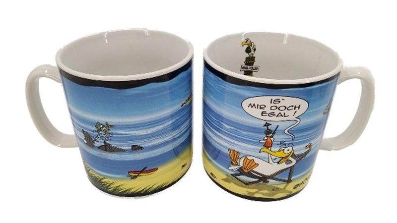Hösti Jumbo Becher Is mir doch egal Porzellan, 11x10cm, Weiß mit Cartoon-Design, Kaffeetasse mit lustigem Spruch Hösti Jumbo Becher Is mir doch egal Porzellan, 11x10cm, Weiß mit Cartoon-Design, Kaffeetasse mit lustigem Spruch