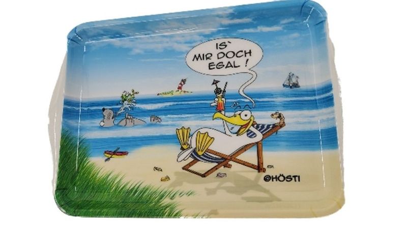 Hösti Melamin Tablett mit Strandbild, 21 x 14,5 cm, is Mir doch egal Design Hösti Melamin Tablett mit Strandbild, 21 x 14,5 cm, is Mir doch egal Design