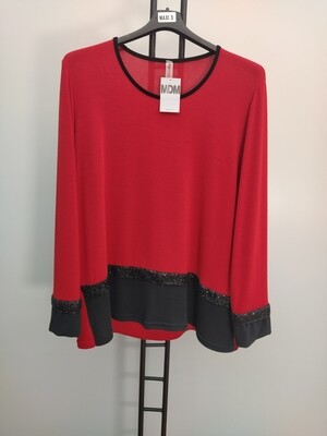 ART156B MESSAGGI DI MODA - Maglia Ins. Lurex Sul fondo Rossa ART156B MESSAGGI DI MODA - Maglia Ins. Lurex Sul fondo Rossa