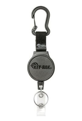 Key-Bak Kartenhalter+Schlüsselring, 90cm Nylonseil, Karabiner, schwarz