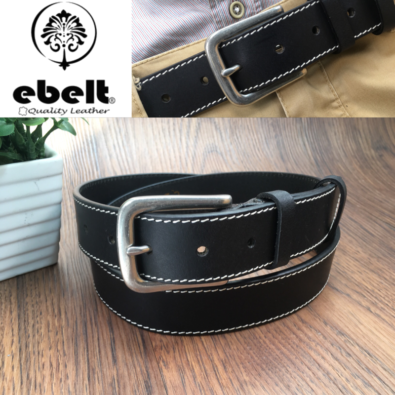 [香港品牌 EBELT] 頭層油蠟牛皮真皮皮帶配銅扣 Top Grain Wax Cow Leather Belt 3.4cm Solid Brass Buckle  - ebc0306