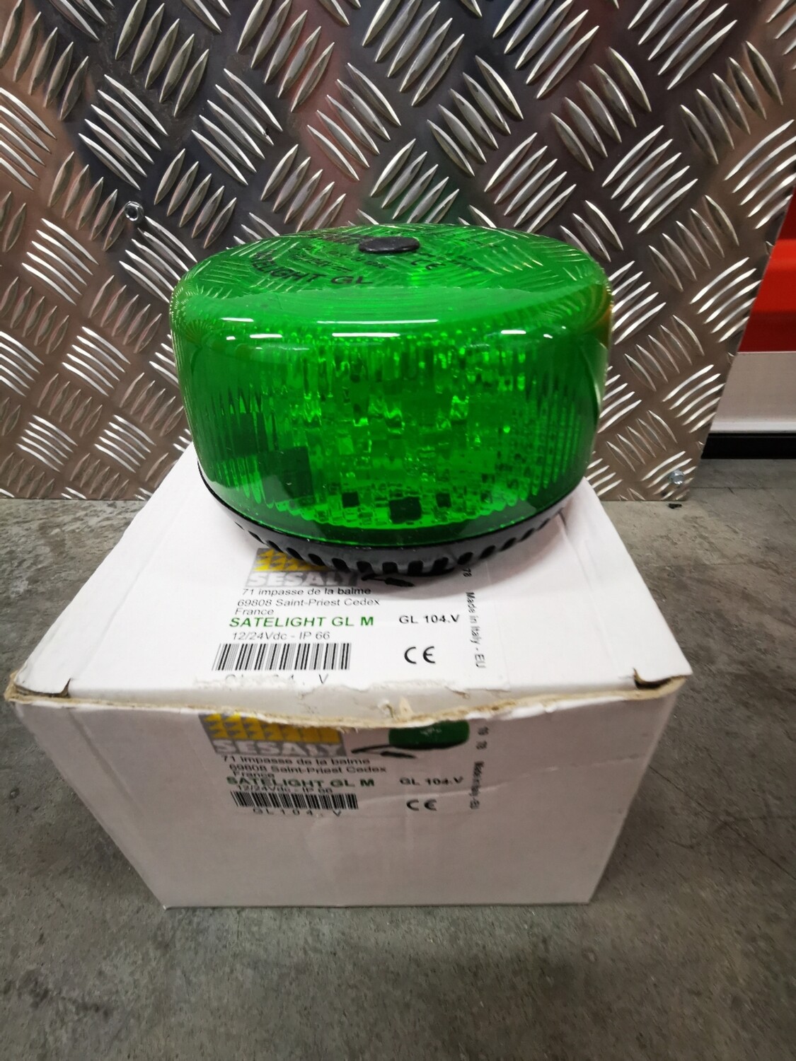 Ruilogod Gyrophare Rotatif Industriel Vert AC 220V – Lampe Signalisation Étanchéité, Montage Direct