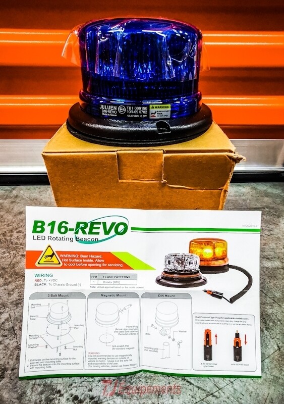 Nouveau gyrophare B16-REVO à LED avec coiffe incolore 