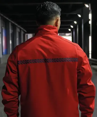 SOFTSHELL SECURITE PRIVEE ROUGE AVEC BANDES HV SAFETEK®️