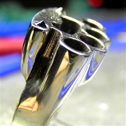 Silver Knuckle Ring With Black Diamonds