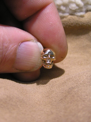 14k Gold Skull Post Earrings
