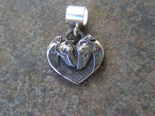 Hound Heart Sterling Silver Charm