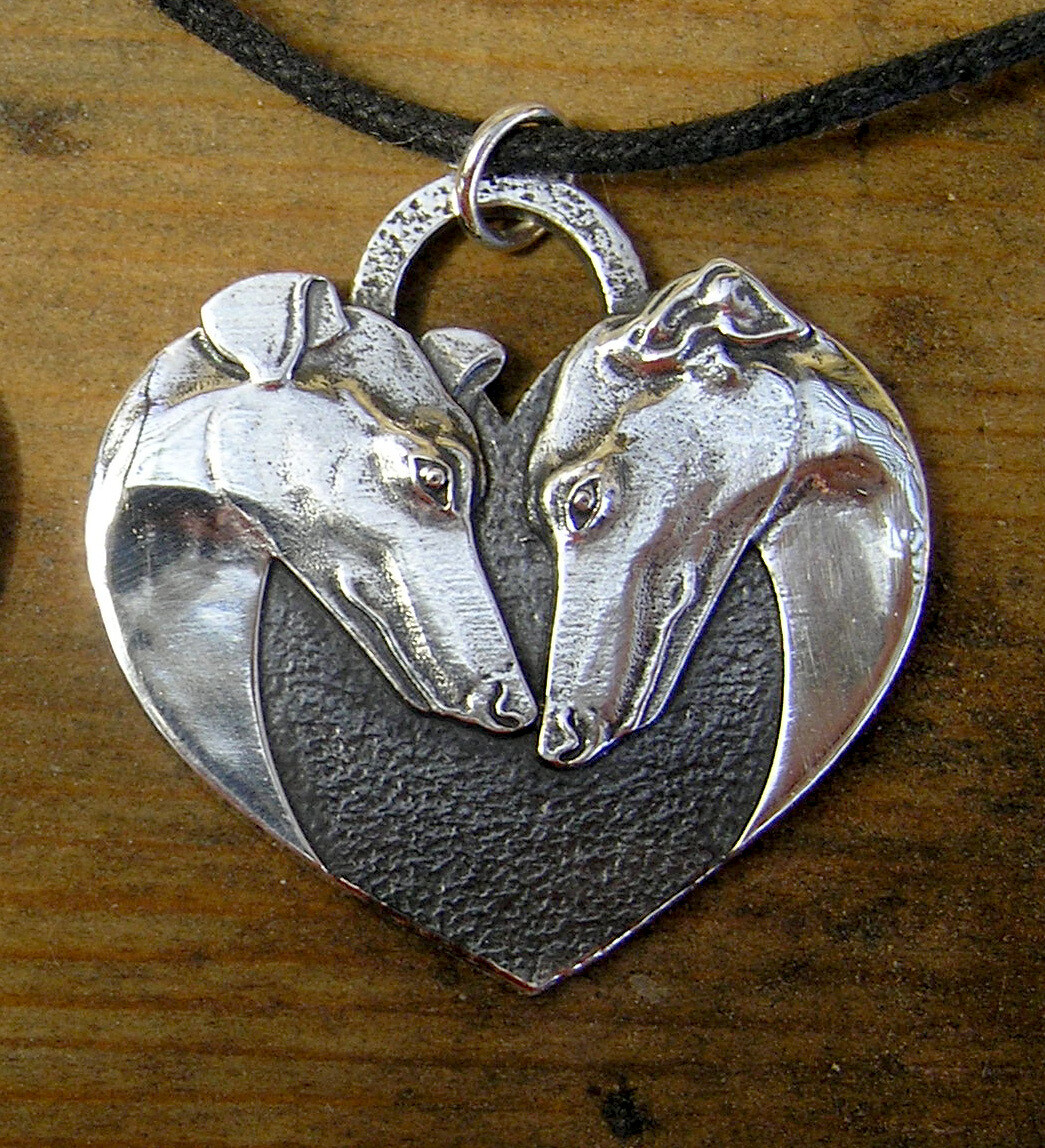 Hound Heart Sterling Silver Pendant