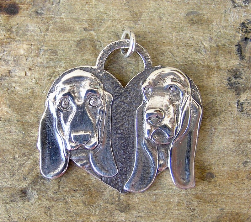Basset Hound Heart Pendant