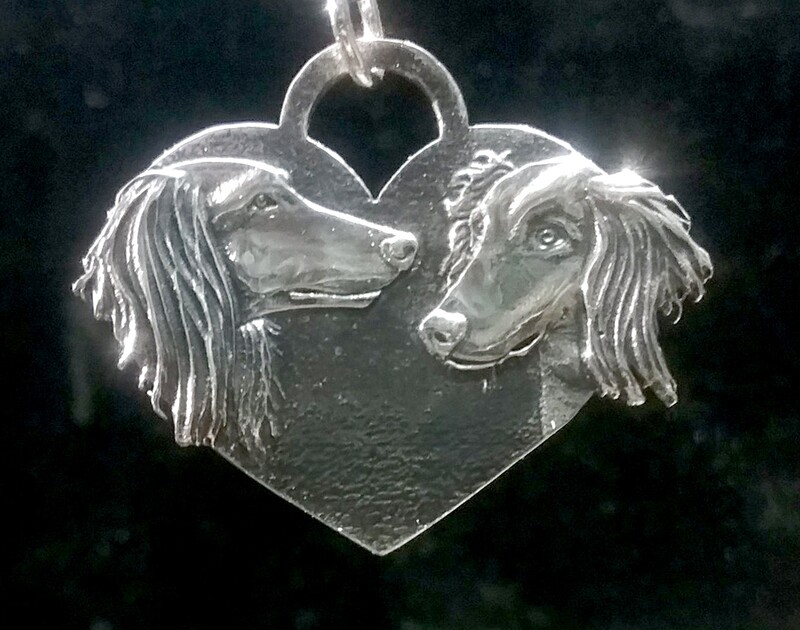 Saluki Heart Pendant