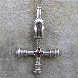 Hound Cross Pendant with Garnet - IN STOCK!