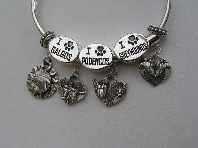 I Love Greyhounds Bead