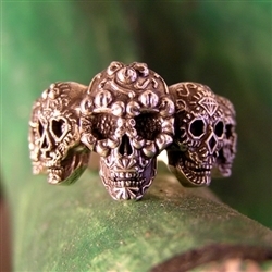Sugar Skull Band Ring