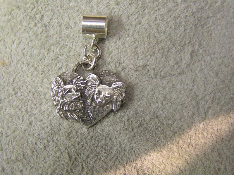 Papillon Heart Charm