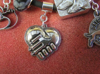 Hand in Paw Heart Charm