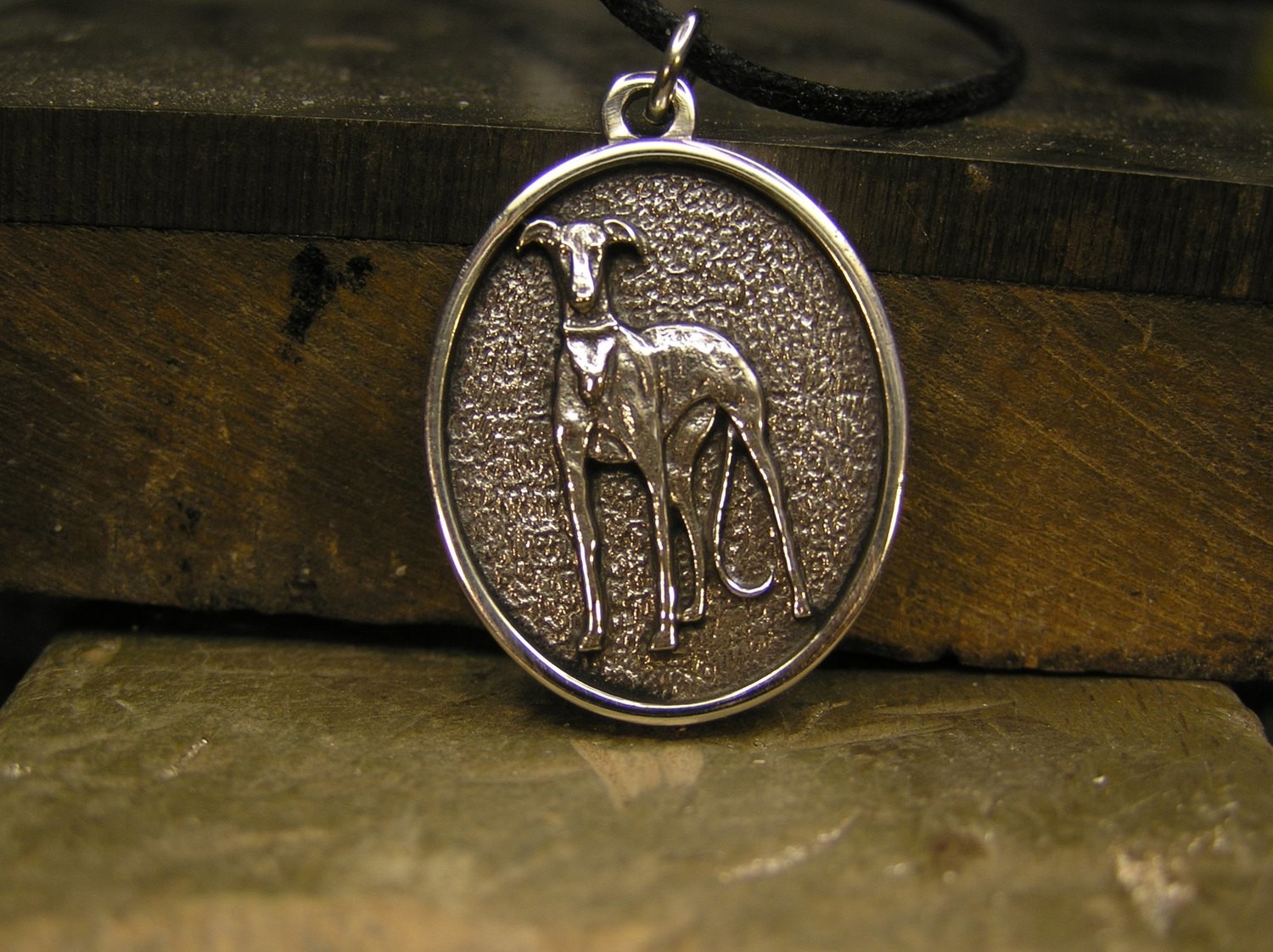 Oval Galgo Sterling Silver Pendant