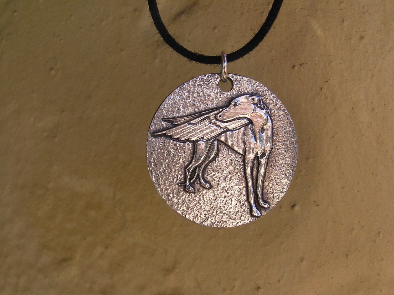Memorial Hound with Wings Pendant