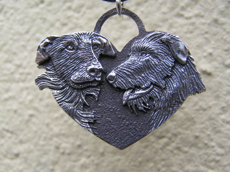 Deerhound  Heart Pendant