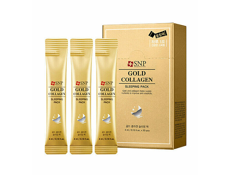 Ночная маска с коллагеном SNP Gold Collagen Sleeping pack,  4 мл