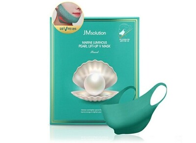 Маска для подтяжки контура лица с протеинами жемчуга JMsolution Marine Luminous Pearl Lift-up V Mask, 25 гр.