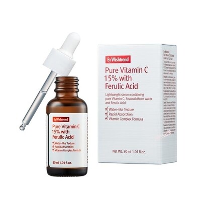 Сыворотка для лица концентрат с витамином С и феруловой кислотой By Wishtrend Pure Vitamin C 15% with Ferulic Acid, 30 мл.