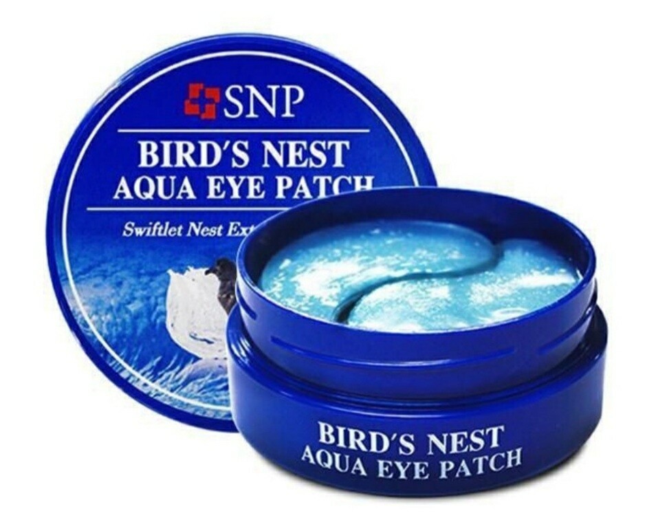 Омолаживающие гидрогелевые патчи с ласточкиным гнездом SNP Bird's Nest Aqua Eye Patch, 60 шт.