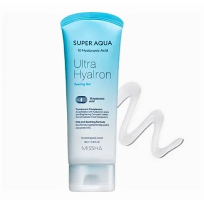 Пилинг-скатка для лица с гиалуроновой кислотой  Missha Super Aqua Ultra Hualron Peeling Gel, 100 мл