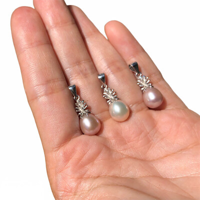 Freshwater Pearl Necklace Pineapple Sterling Silver Chain