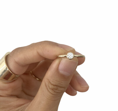 Sparkle Gem Ring CZ 14K Yellow Gold Filled