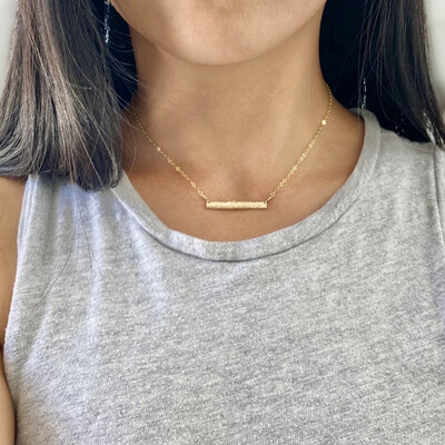 Hawaiian Heirloom Bar Necklace Hawaii Sterling Silver or Gold Filled or 14K Yellow Gold