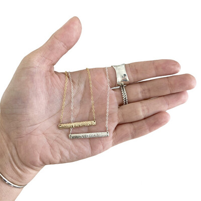 Hawaiian Heirloom Bar Necklace Hawaii Sterling Silver or Gold Filled or 14K Yellow Gold