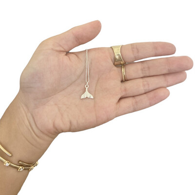 Whale tail Necklace Mermaid Hawaii Kauai Hawaiian Sterling Silver Charm Pendant