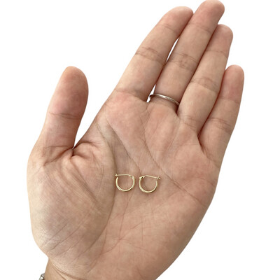 14K Gold Earrings Click Closed Small Hoops