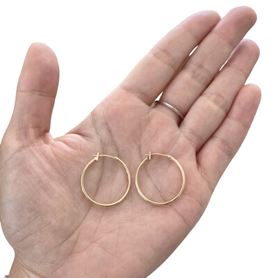 14K Gold Earrings Click Closed Hoops