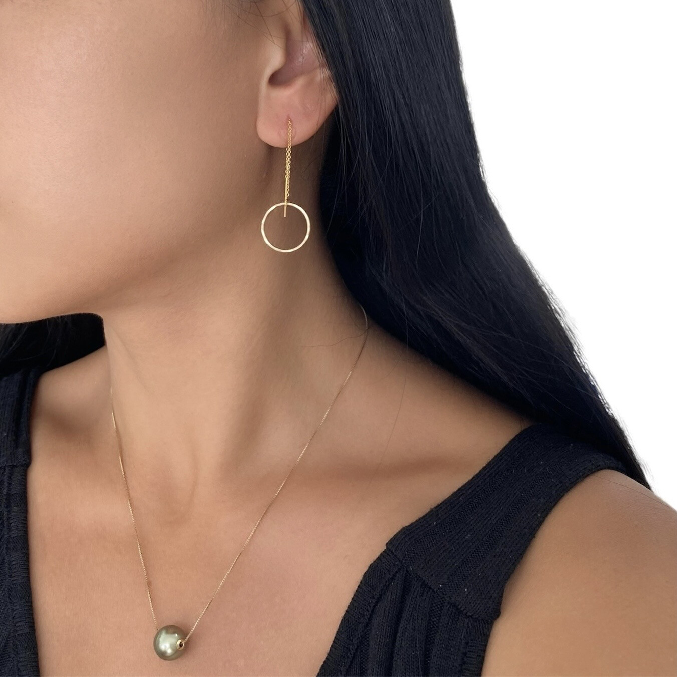 Circle Threader Earrings Dangle Threaders