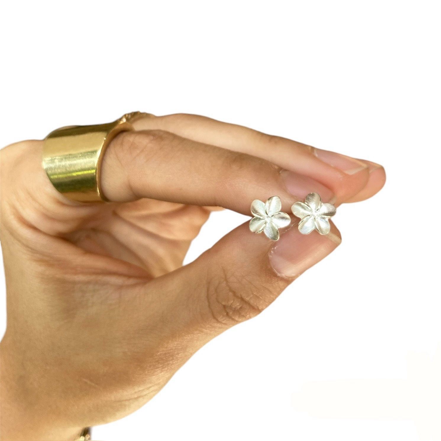 Plumeria Earrings Studs Hawaii Flower
