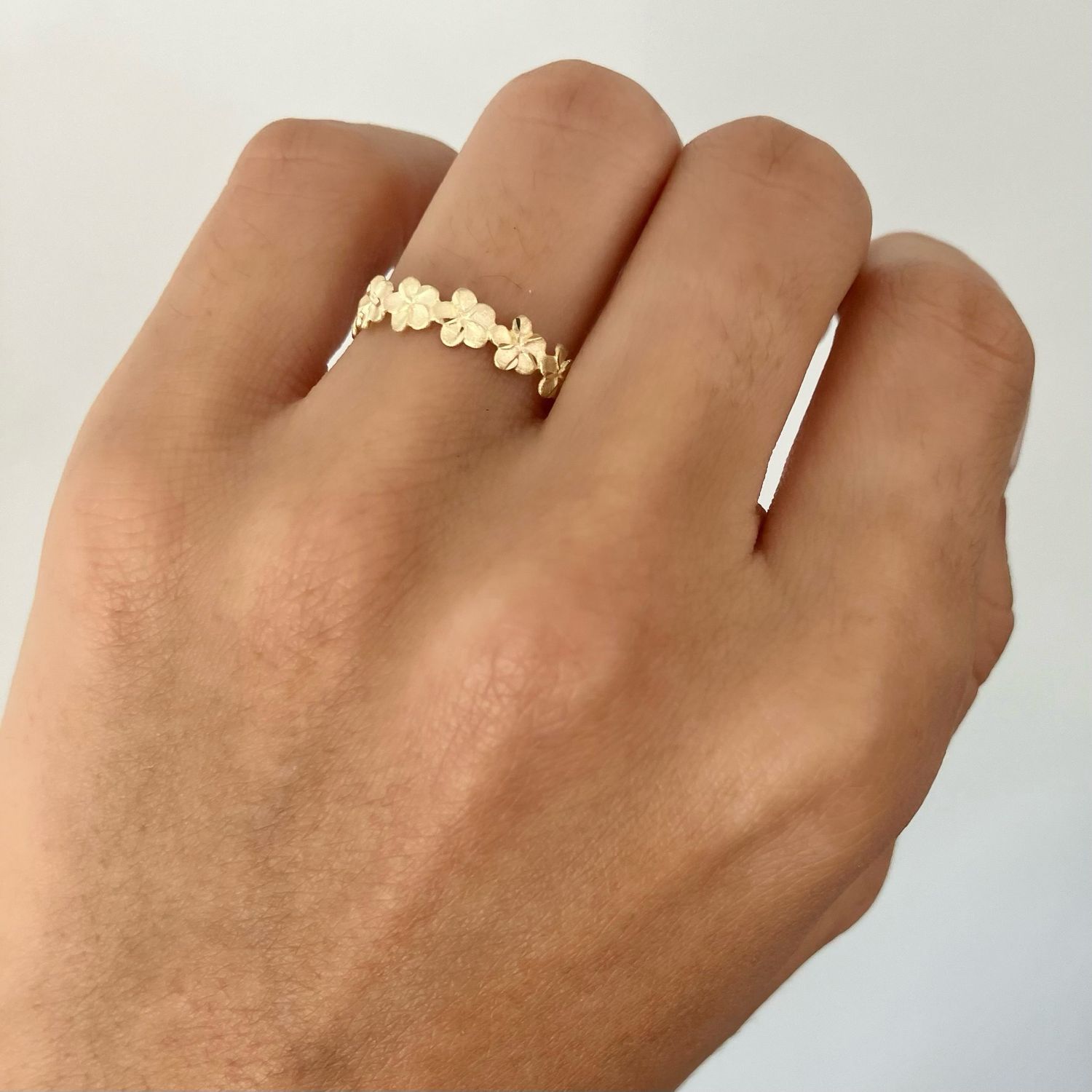 14K Gold Plumeria Flower Ring