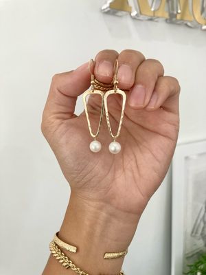 Inverted Freshwater Pearl Earrings